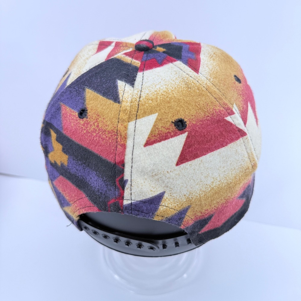VTG Coastal Snapback Hat Aztec Southwestern Geometric Rope Brim Made in USA READ - Picture 3 of 11